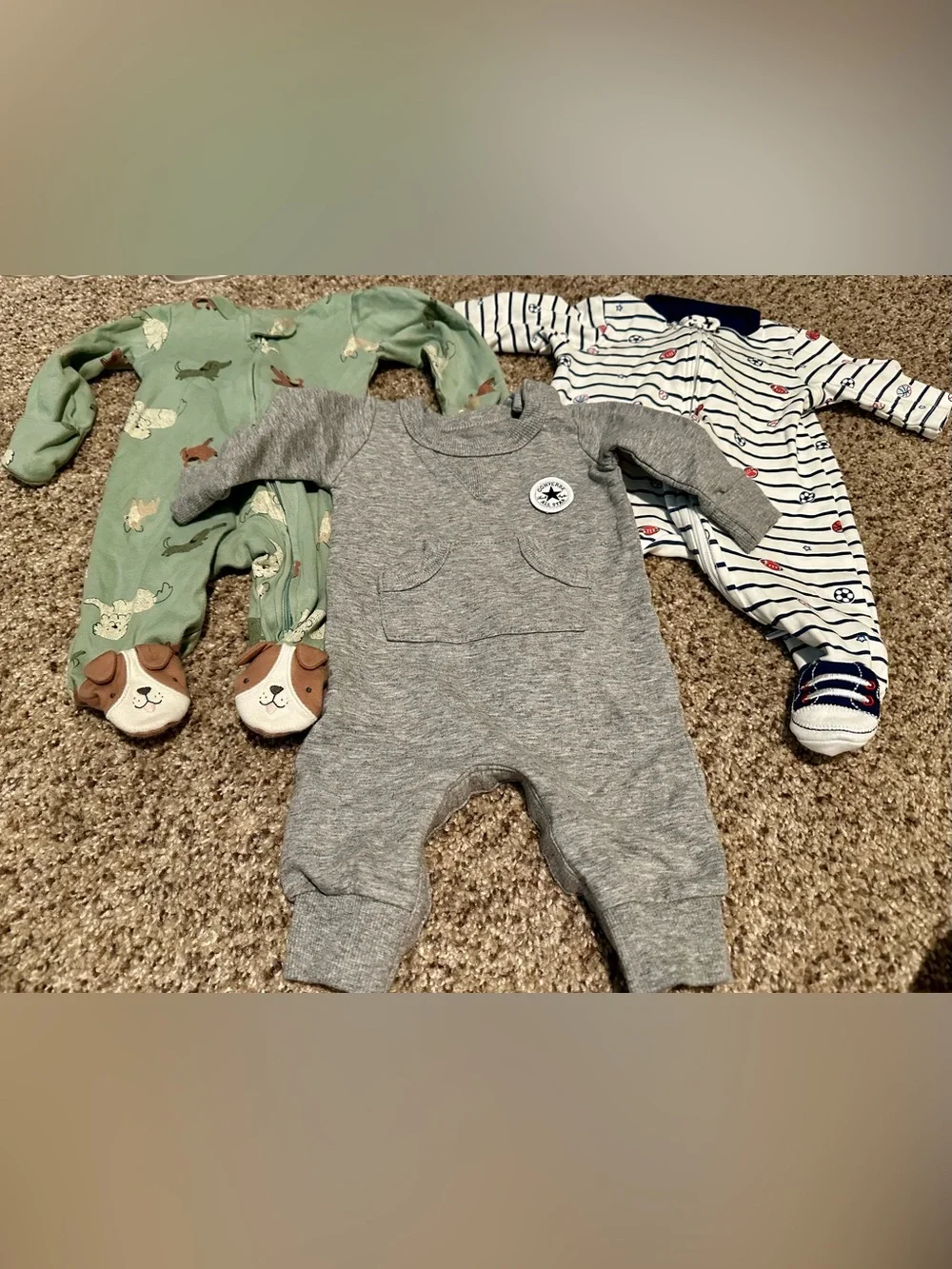 Carters Converse Little Me (3 piece) Baby One-Piece Footie Newborn